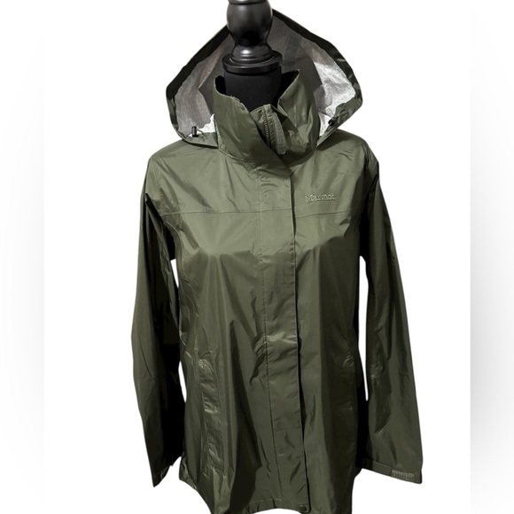 Marmot Jackets & Blazers - Marmot Women's 1X PreCip Eco Rain Jacket Olive Green Vented Pit Zip Outdoor
